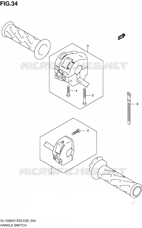 SWITCHES (MODELE K2/K3) Suzuki MOTO 1000 V-STROM 2003  DL1000 K3 (E03,E28,E33)