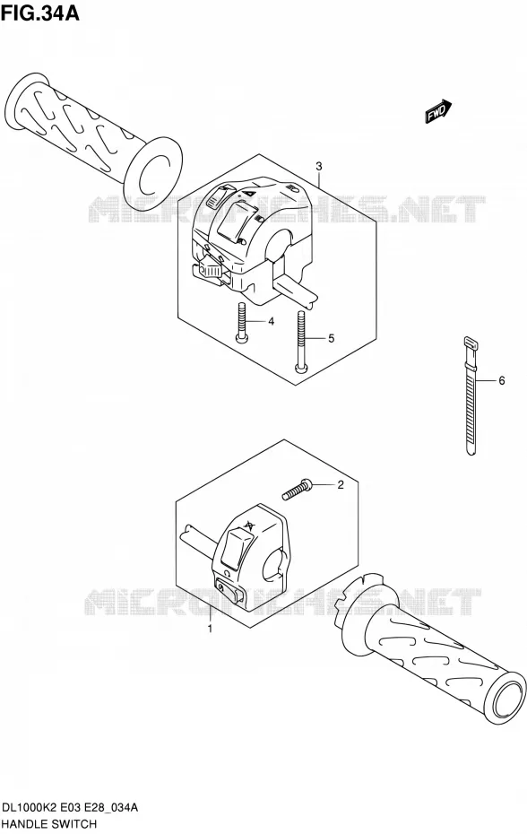 SWITCHES (MODELE K4) Suzuki MOTO 1000 V-STROM 2003  DL1000 K3 (E03,E28,E33)