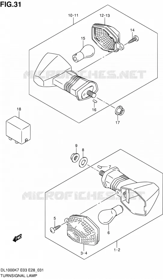 INDICATORS Suzuki MOTO 1000 V-STROM 2010  DL1000 L0 (E03,E28,E33)