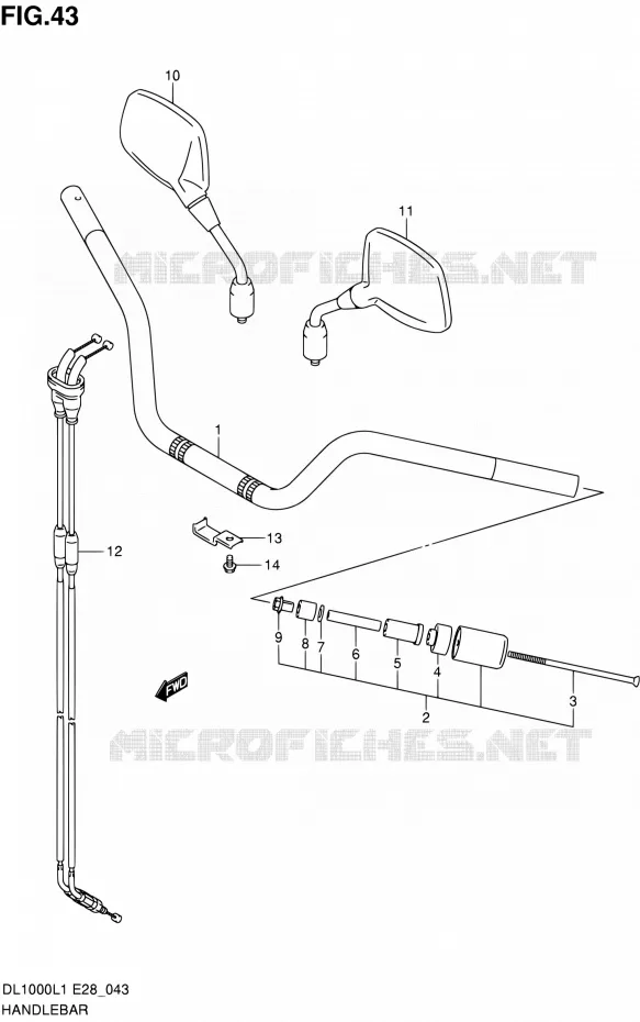 HANDLEBAR Suzuki MOTO 1000 V-STROM 2011  DL1000 L1 (E03,E28,E33)