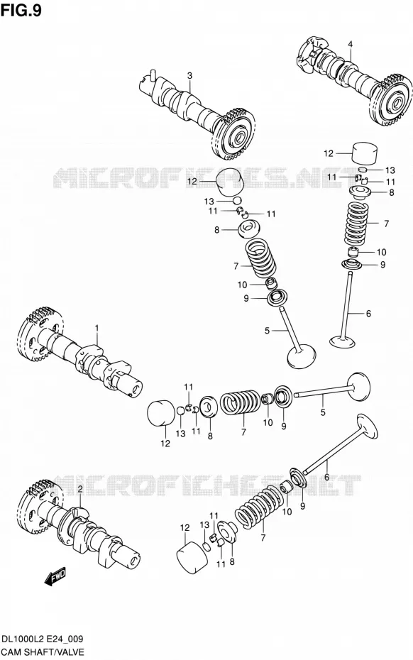 CAMSHAFT - VALVES Suzuki MOTO 1000 V-STROM 2012  DL1000 L2 (E24)