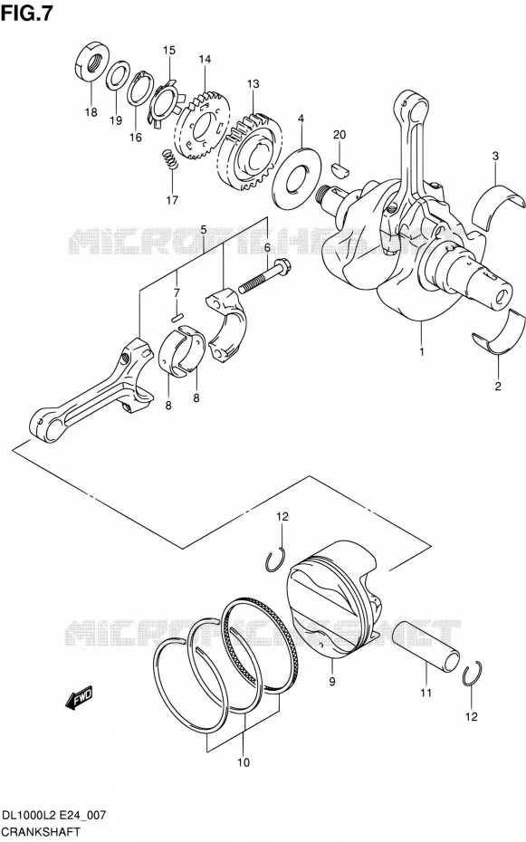 CRANKSHAFT Suzuki MOTO 1000 V-STROM 2012  DL1000 L2 (E24)