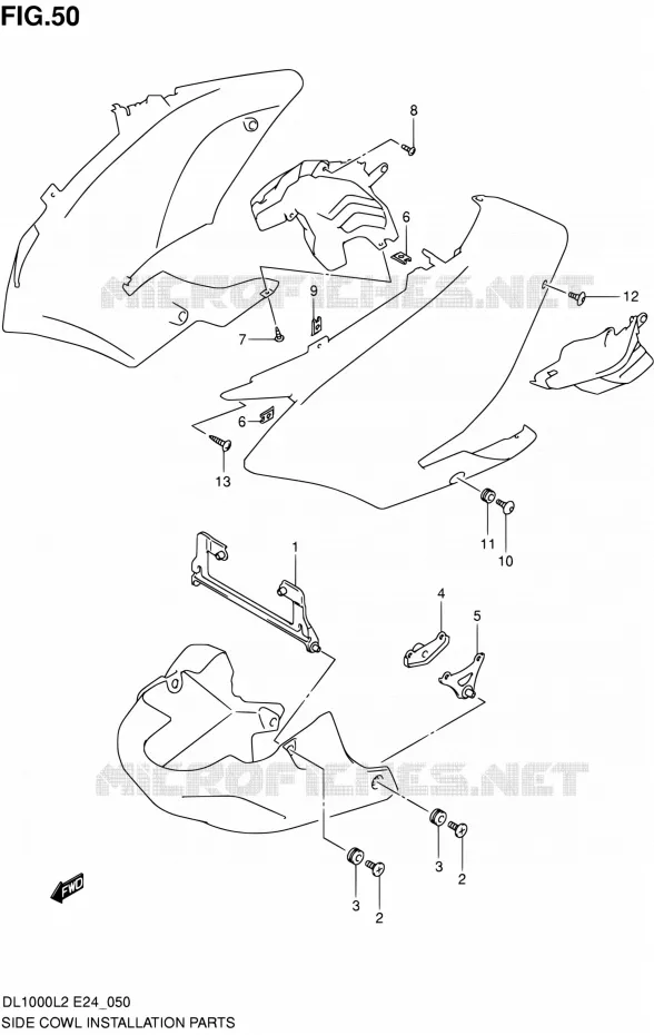 FAIRING INSTALLATION PARTS Suzuki MOTO 1000 V-STROM 2012  DL1000 L2 (E24)