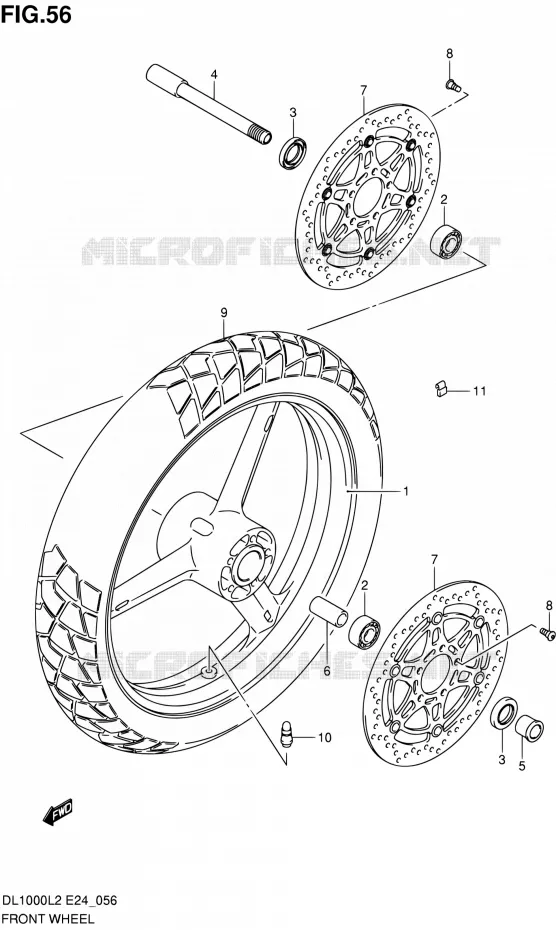 FRONT WHEEL Suzuki MOTO 1000 V-STROM 2012  DL1000 L2 (E24)