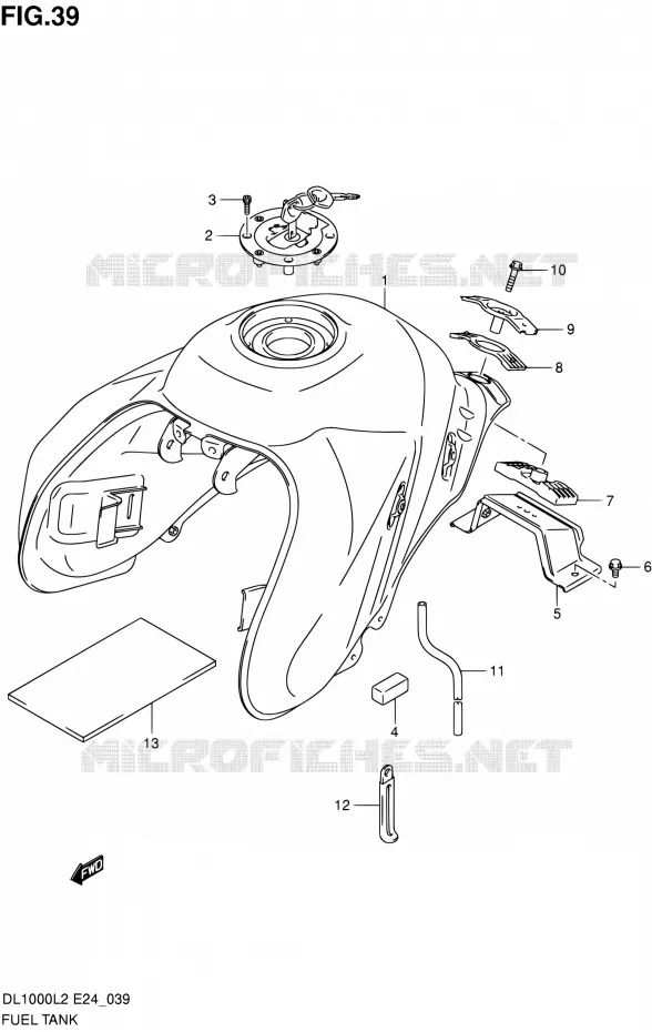 FUEL TANK Suzuki MOTO 1000 V-STROM 2012  DL1000 L2 (E24)