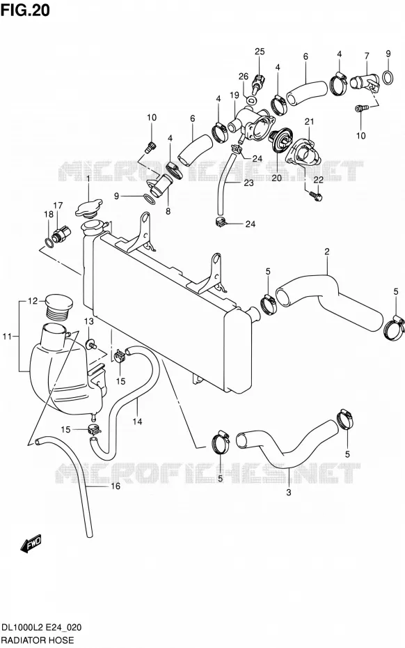 RADIATOR HOSE Suzuki MOTO 1000 V-STROM 2012  DL1000 L2 (E24)