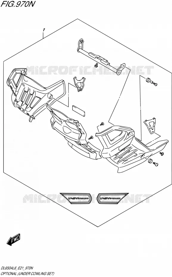 OPTIONS (UNDER COWLING SET) Suzuki MOTO 650 V-STROM 2016  DL650AUE L6 (E21)
