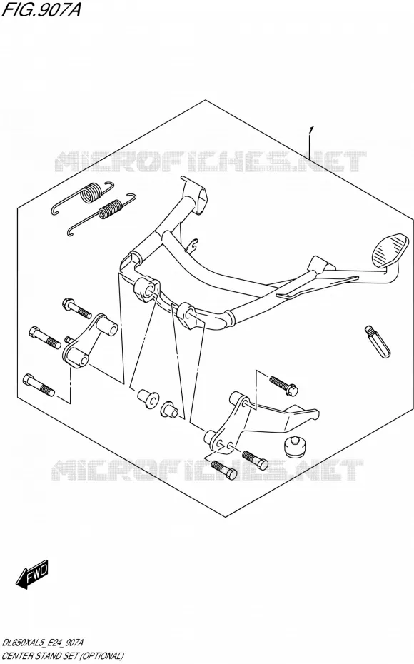 CENTER STAND SET (OPTIONAL) Suzuki MOTO 650 V-STROM 2015  DL650XAUE L5 (E24)