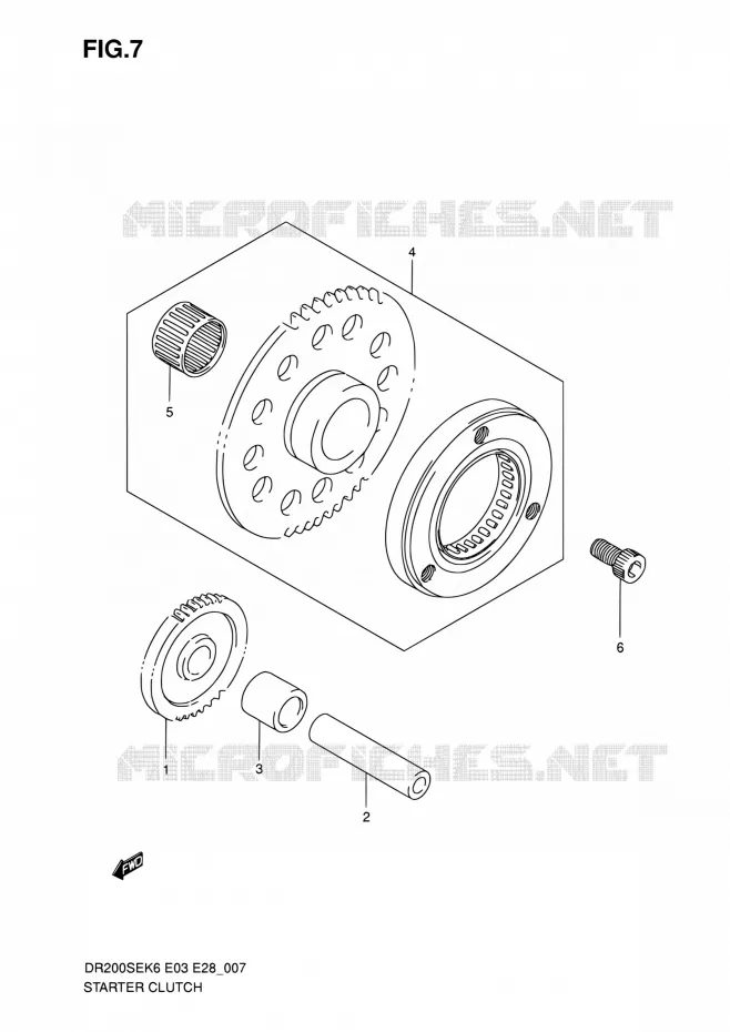 STARTER MOTOR CLUTCH Suzuki MOTO 200 DR 2010  DR200SE L0 (E03,E28,E33)