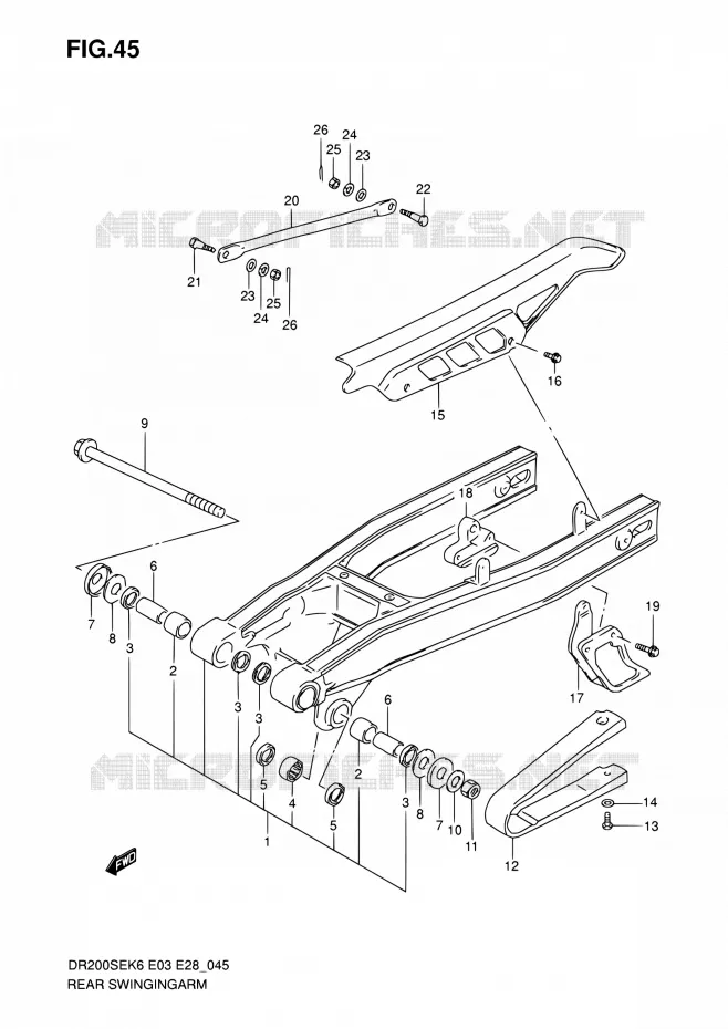 SWINGARM Suzuki MOTO 200 DR 2010  DR200SE L0 (E03,E28,E33)