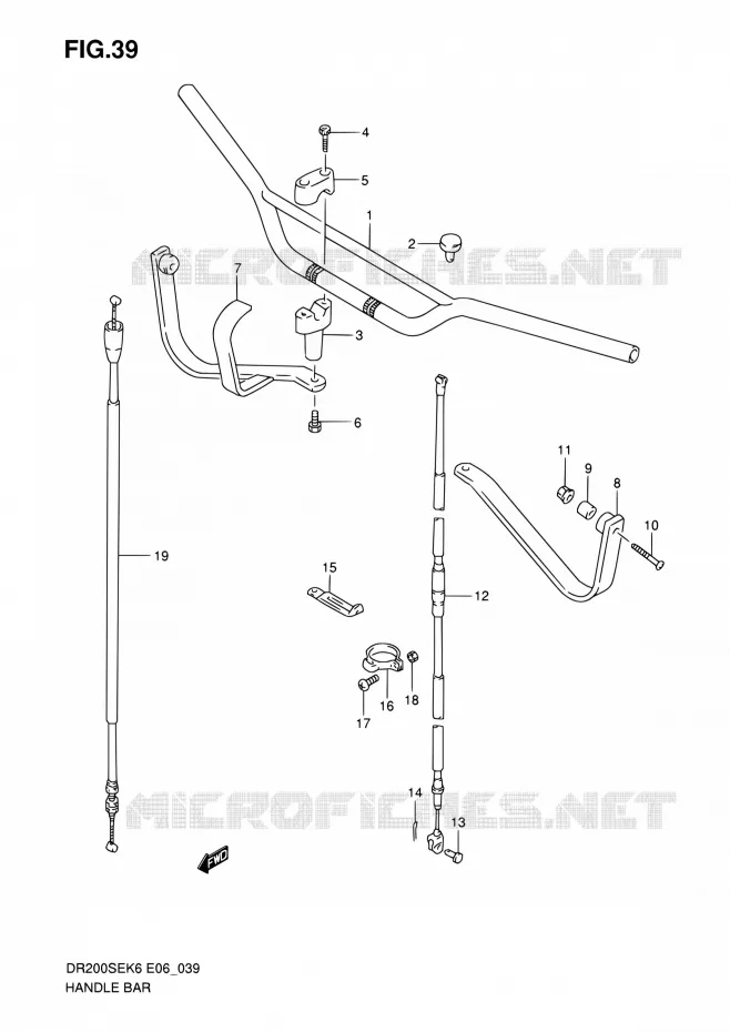 HANDLEBAR (E24) Suzuki MOTO 200 DR 2010  DR200SE L0 (E06,E24)