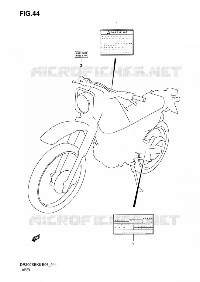 LABEL Suzuki MOTO 200 DR 2010  DR200SE L0 (E06,E24)