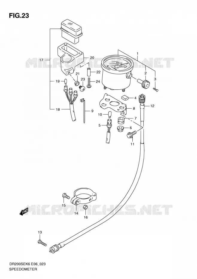 SPEEDOMETER Suzuki MOTO 200 DR 2010  DR200SE L0 (E06,E24)