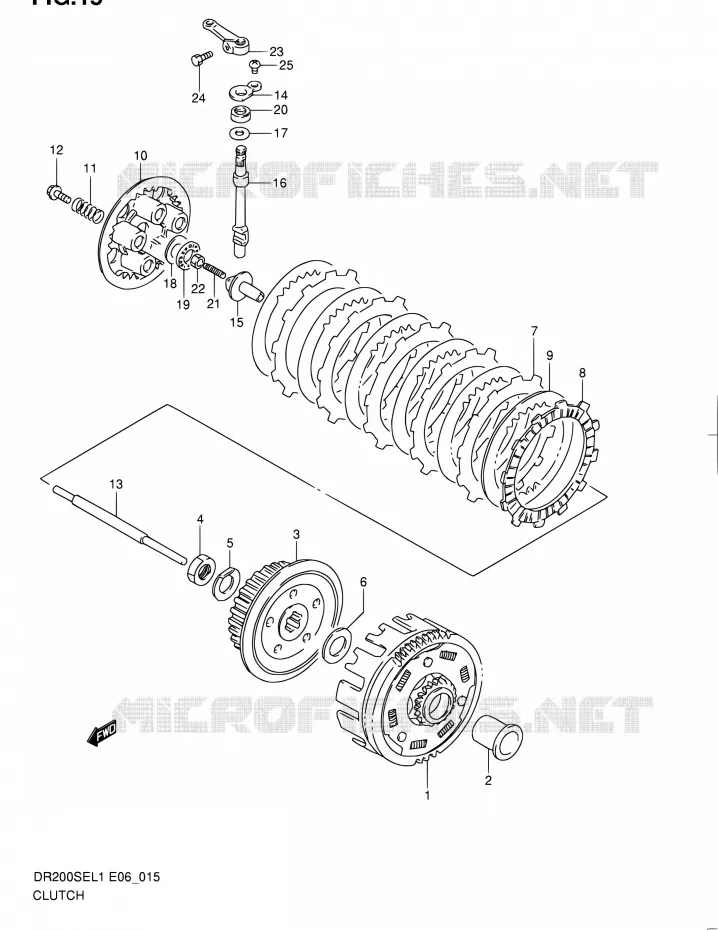 CLUTCH Suzuki MOTO 200 DR 2011  DR200SE L1 (E06,E24)