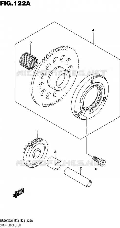 STARTER MOTOR CLUTCH Suzuki MOTO 200 DR 2016  DR200S L6 (E03,E28,E33)