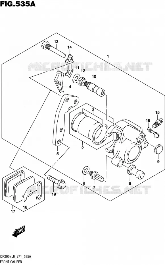 FRONT CALIPER Suzuki MOTO 200 DR 2016  DR200S L6 (E71)