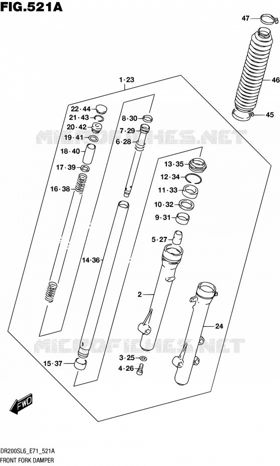 FRONT FORK Suzuki MOTO 200 DR 2016  DR200S L6 (E71)