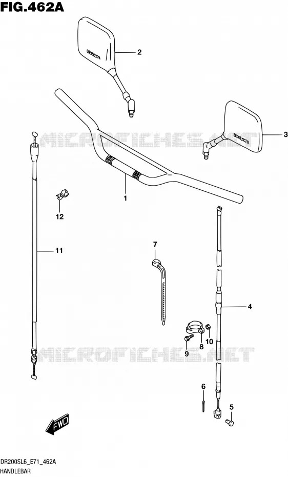 HANDLEBAR Suzuki MOTO 200 DR 2016  DR200S L6 (E71)