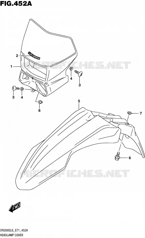 HEADLIGHT FAIRING Suzuki MOTO 200 DR 2016  DR200S L6 (E71)