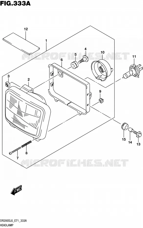 HEADLIGHT Suzuki MOTO 200 DR 2016  DR200S L6 (E71)