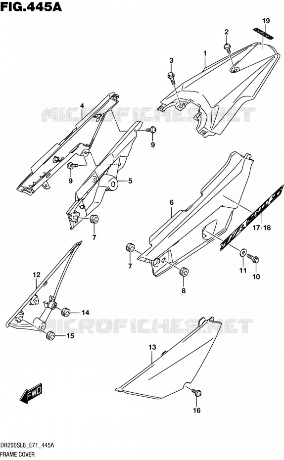 REAR FAIRING Suzuki MOTO 200 DR 2016  DR200S L6 (E71)