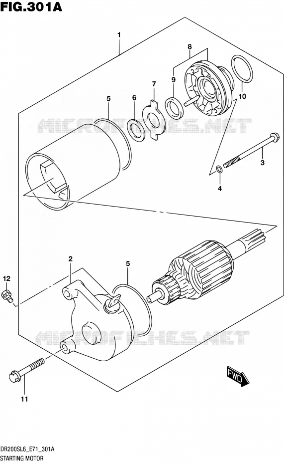 STARTER MOTOR Suzuki MOTO 200 DR 2016  DR200S L6 (E71)
