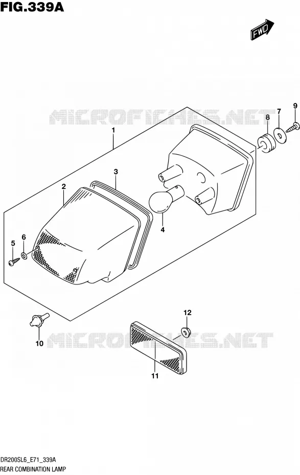 TAIL LIGHT ASSY Suzuki MOTO 200 DR 2016  DR200S L6 (E71)