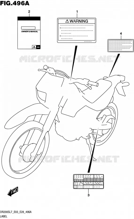 LABEL (DR200SL7 E03) Suzuki MOTO 200 DR 2017  DR200S L7 (E03,E28,E33)