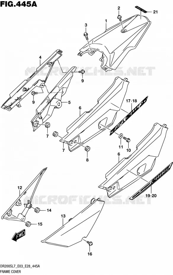 REAR FAIRING Suzuki MOTO 200 DR 2017  DR200S L7 (E03,E28,E33)