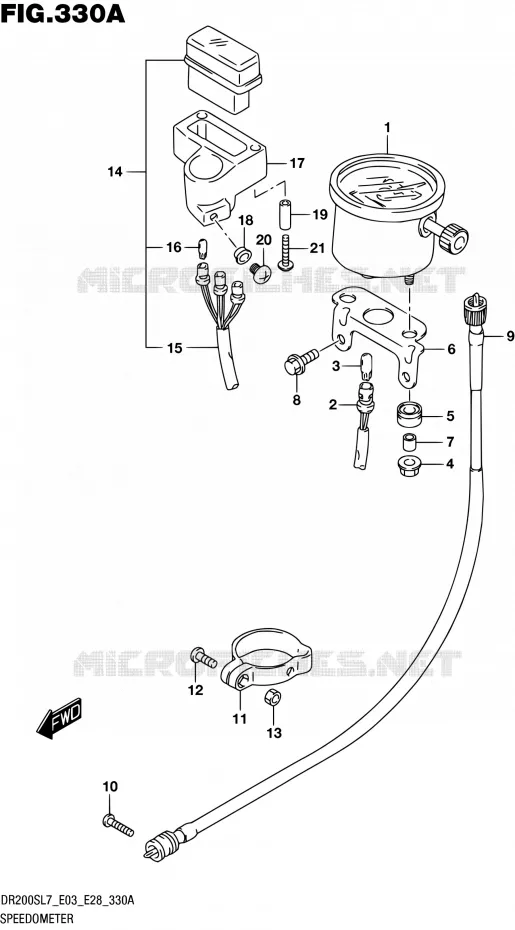 SPEEDOMETER (DR200SL7 E03) Suzuki MOTO 200 DR 2017  DR200S L7 (E03,E28,E33)