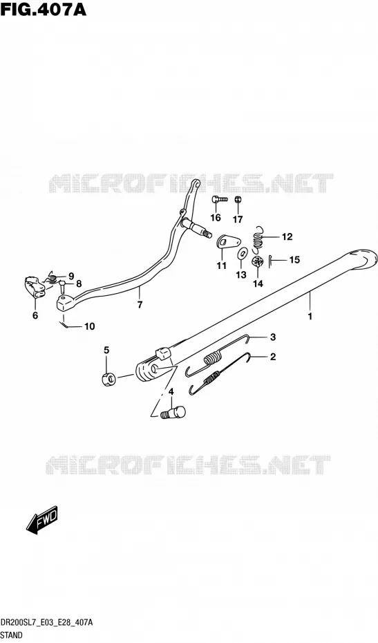 STAND (DR200SL7 E03) Suzuki MOTO 200 DR 2017  DR200S L7 (E03,E28,E33)