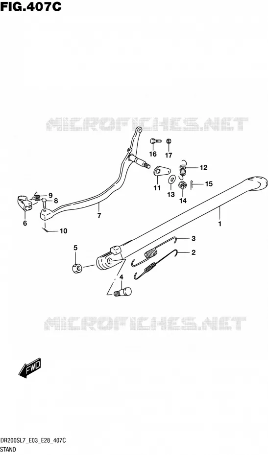 STAND (DR200SL7 E33) Suzuki MOTO 200 DR 2017  DR200S L7 (E03,E28,E33)