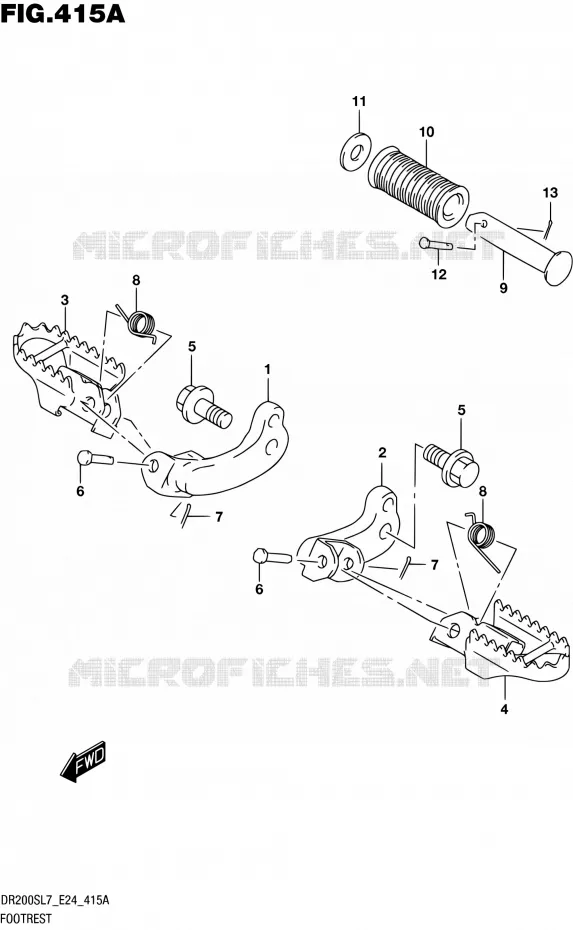 FOOTREST Suzuki MOTO 200 DR 2017  DR200S L7 (E24)