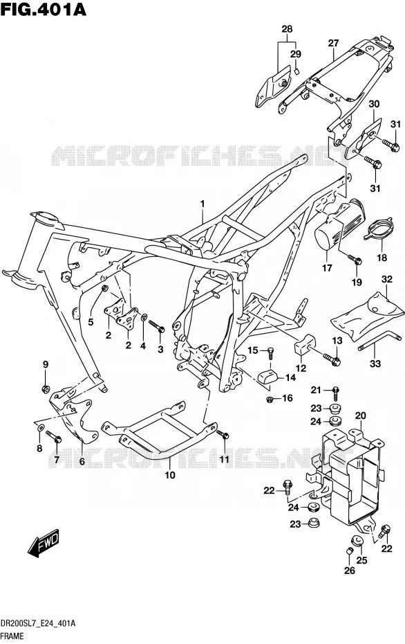FRAME Suzuki MOTO 200 DR 2017  DR200S L7 (E24)