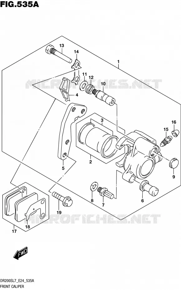 FRONT CALIPER Suzuki MOTO 200 DR 2017  DR200S L7 (E24)