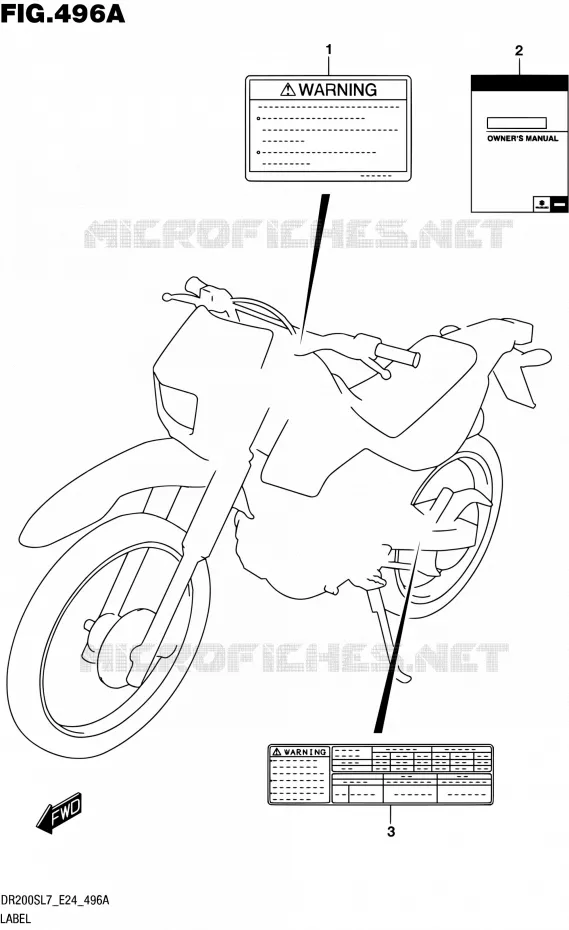 LABEL Suzuki MOTO 200 DR 2017  DR200S L7 (E24)