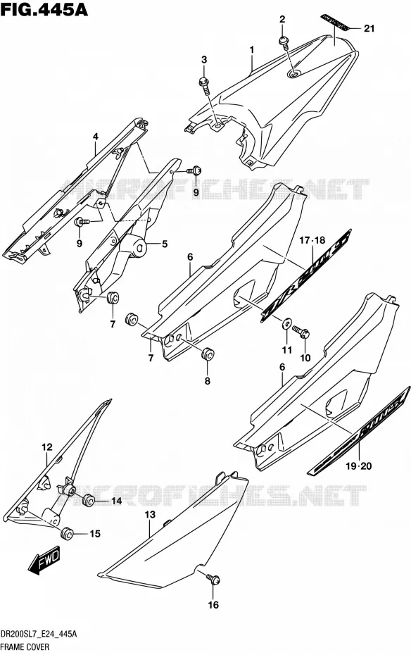 REAR FAIRING Suzuki MOTO 200 DR 2017  DR200S L7 (E24)