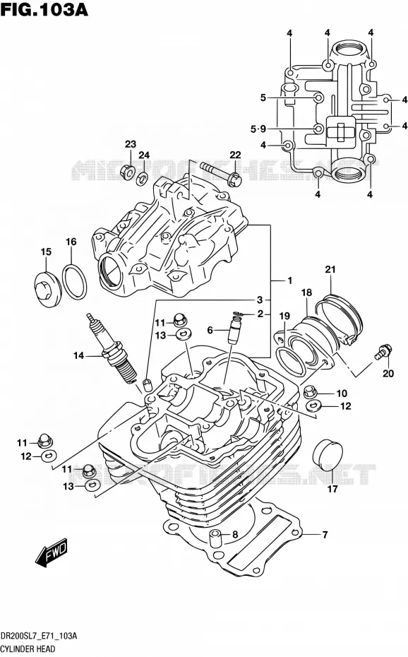 CYLINDER HEAD Suzuki MOTO 200 DR 2017  DR200S L7 (E71)