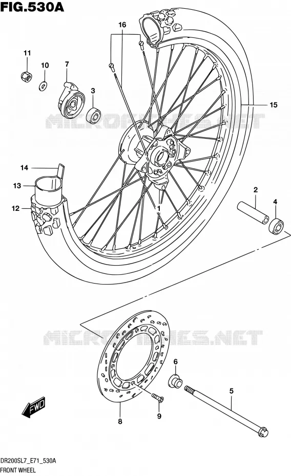 FRONT WHEEL Suzuki MOTO 200 DR 2017  DR200S L7 (E71)