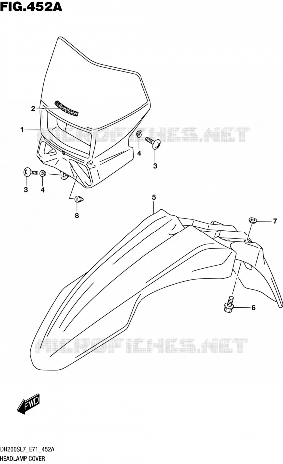 HEADLIGHT FAIRING Suzuki MOTO 200 DR 2017  DR200S L7 (E71)