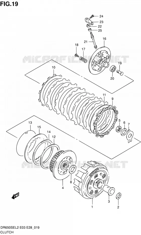 CLUTCH Suzuki MOTO 650 DR 2012  DR650SE L2 (E03,E28,E33)