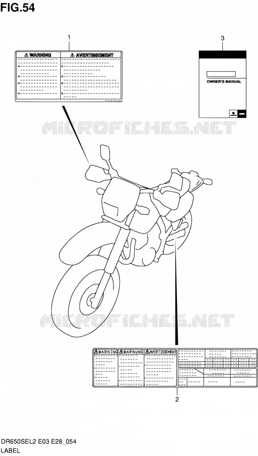 LABEL (DR650SEL2 E28) Suzuki MOTO 650 DR 2012  DR650SE L2 (E03,E28,E33)