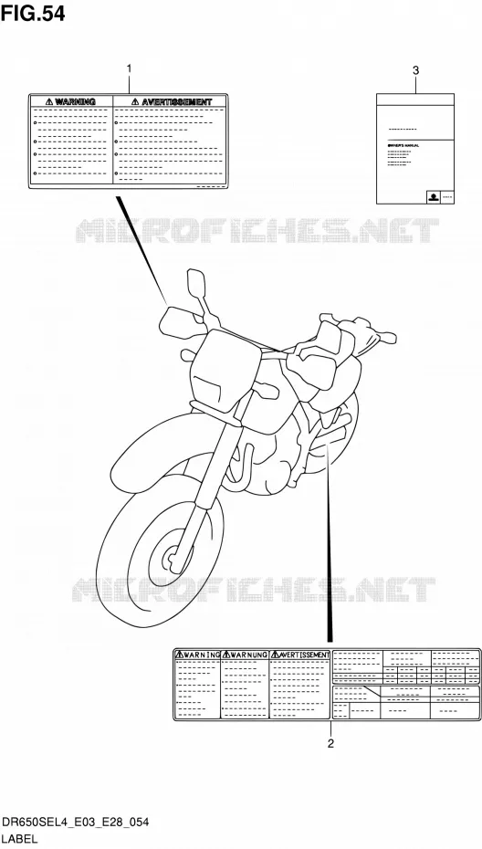 LABEL (DR650SEL4 E28) Suzuki MOTO 650 DR 2014  DR650SE L4 (E03,E28,E33)