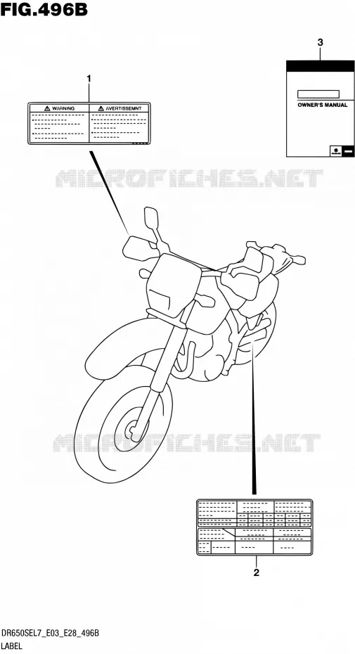 LABEL (DR650SEL7 E28) Suzuki MOTO 650 DR 2017  DR650SE L7 (E03,E28,E33)