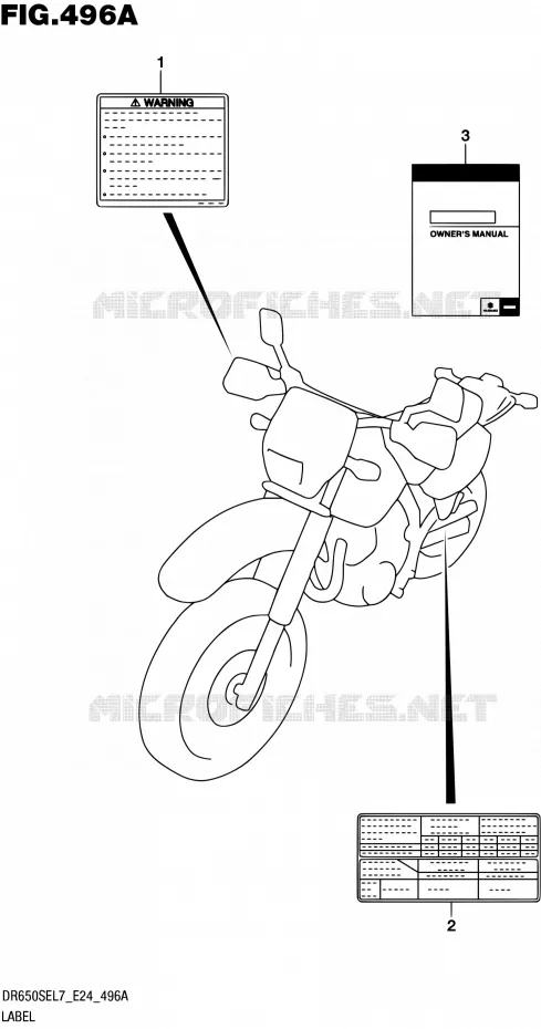 LABEL Suzuki MOTO 650 DR 2017  DR650SE L7 (E24)