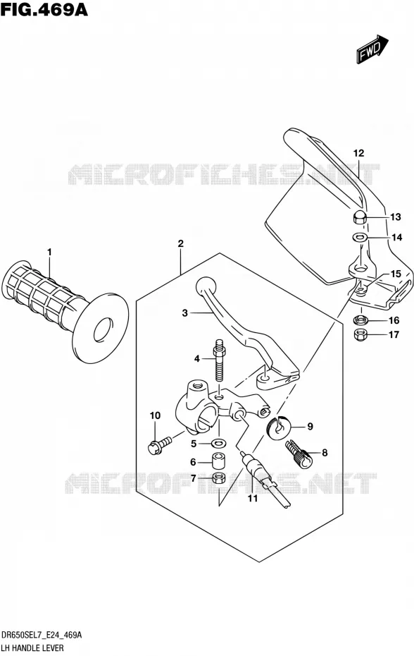 LEFT LEVER - HANDGRIP Suzuki MOTO 650 DR 2017  DR650SE L7 (E24)