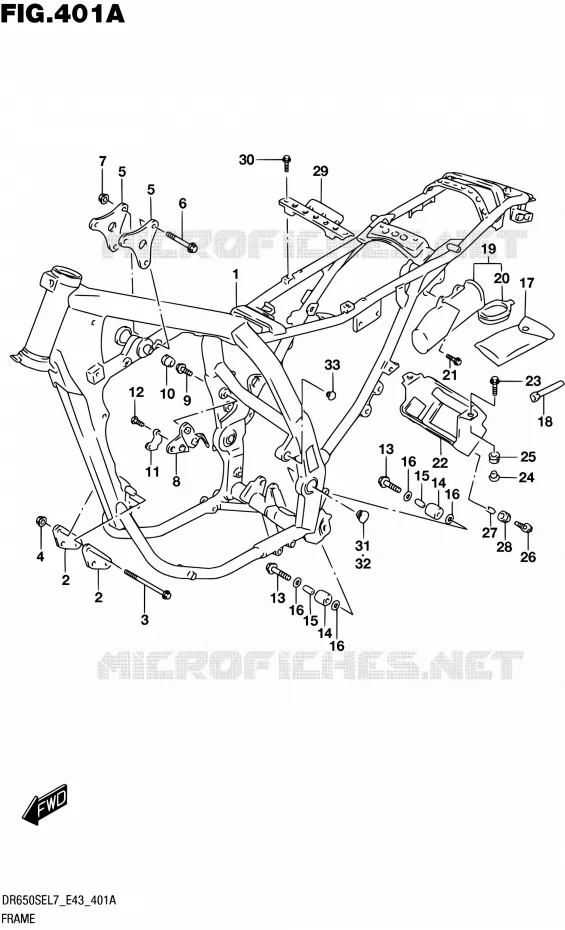 FRAME Suzuki MOTO 650 DR 2017  DR650SE L7 (E43)
