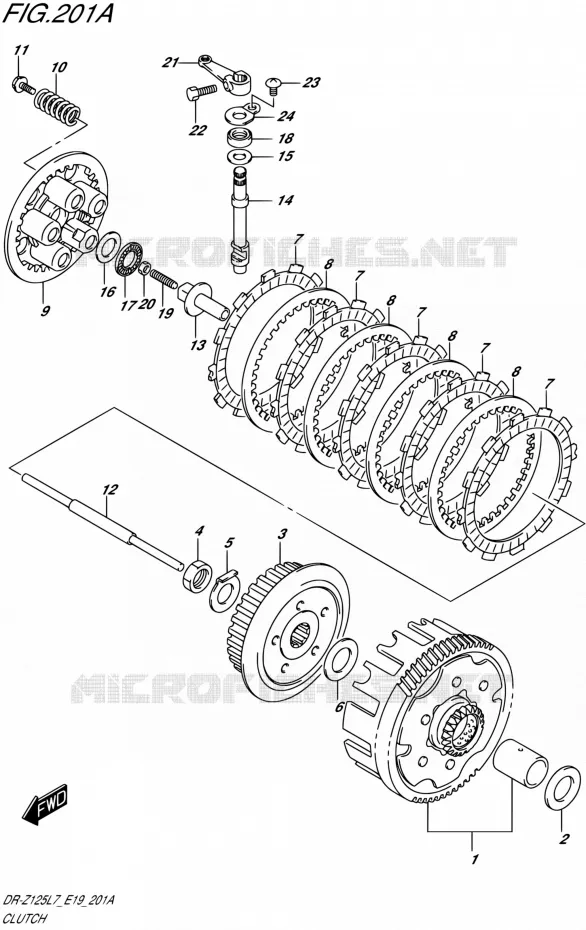 CLUTCH Suzuki MOTO 125 DR-Z 2017  DR-Z125 L7 (E19)