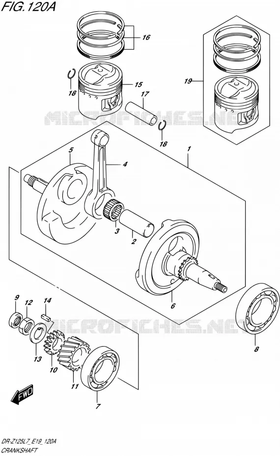 CRANKSHAFT Suzuki MOTO 125 DR-Z 2017  DR-Z125 L7 (E19)