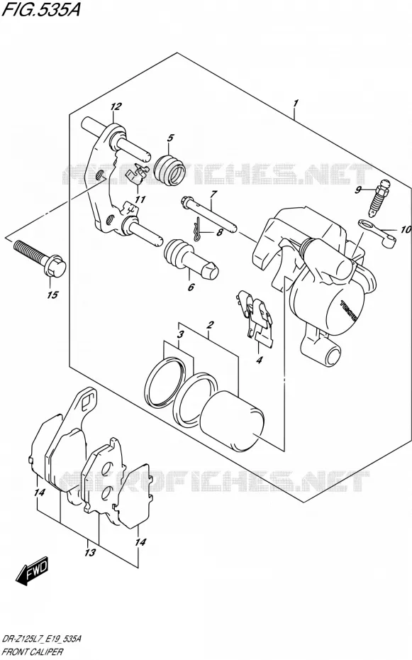 FRONT CALIPER Suzuki MOTO 125 DR-Z 2017  DR-Z125 L7 (E19)